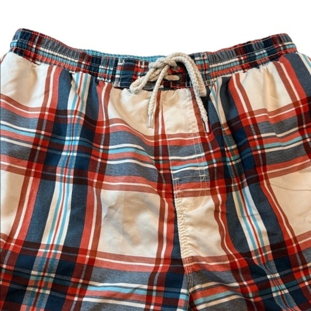 Caribbean Joe Plaid Swim Trunks Men's Medium Elastic Waist Drawstring Pockets M‎ - Picture 3 of 9